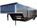                 32FT GOOSENECK CAR HAULER WITH WHITE WALLS AND CEILING-RUBBER COIN FLOOR            