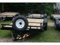 20ft Open Black Car Hauler w/Wood Deck and Spare Tire
