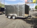 Charcoal 12ft v-nose trailer tandem axle w/ramp