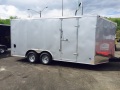 Silver 16ft tandem axle v-nose trailer w/ ramp