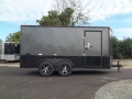 7x14 grey and black blackout enclosed trailer 