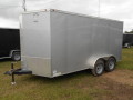 14FT TA ENCLOSED CARGO TRAILER SILVER WITH RAMP