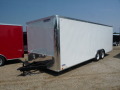 24ft Enclosed Car Trailer-White Flat Front