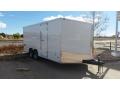 18ft Vnose Enclosed Cargo Trailer-White with Ramp