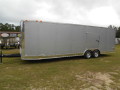 SILVER 20FT ENCLOSED CAR HAULER WITH FLAT FRONT