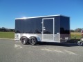 7 x 14 black enclosed motorcycle trailer covered