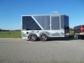 7x12 grey and black low profile motorcycle trailer