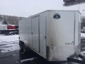16ft white v-nose cargo trailer w/rear ramp gate