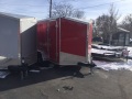 Red 12ft v-nose Semi-Smooth Skin trailer