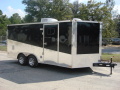 18FT BLACK MOTORCYCLE TRAILER W/FINISHED INTERIOR