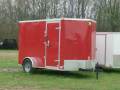 RED 10FT ENCLOSED CARGO TRAILER WITH V-NOSE