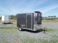 5x10 grey enclosed cargo motorcycle trailer round top