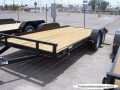 16ft  Flatbed Trailer with Black Steel Frame and Wood Deck