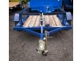 8ft Utility Trailer-Blue with Wood Decking