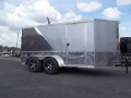 7x12 grey and silver low profile motorcycle trailer