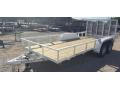White TA 14ft  Utility Trailer with Wood Deck