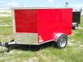 4x6 V-Nose Red Cargo Trailer