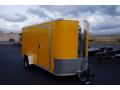 12ft  Yellow Cargo Trailer with V-Nose and Ramp