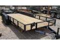 18ft T/A Utility Trailer Black with Wood Deck