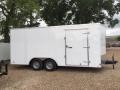 18FT Tandem Axle Enclosed-White-Flat Front