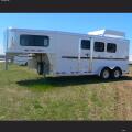 2 Horse Trailer-White with Hay Rack