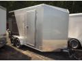 14ft Tandem Axle Two Toned Black and Silver Enclosed Cargo Trailer-Slant V-Nose