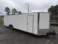 WHITE 28ft V-NOSE RACE READY TRAILER