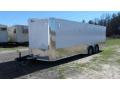 Covered Wagon Trailers 8.5x24 MCP White Spread axles ramp door Enclosed Cargo