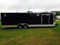Black 28ft TA Enclosed Cargo Trailer-Upper and Lower Cabinets