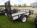 8ft Utility Trailer Black with Wood Deck