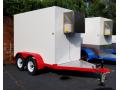 4x8 Refrigerated Trailer White, Red and Chrome