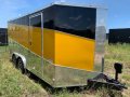 18ft Motorcycle Trailer Black, Yellow and Diamond Plated