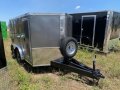 14FT CHARCOAL ENCLOSED TRAILER WITH SPARE TIRE