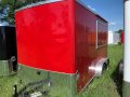 Red 14ft TA Flat Front Concession Trailer