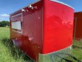 12ft SA Red Flat Front Concession Trailer