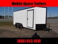 Covered Wagon Trailer 7X16 White Blackout Enclosed Cargo Trailer
