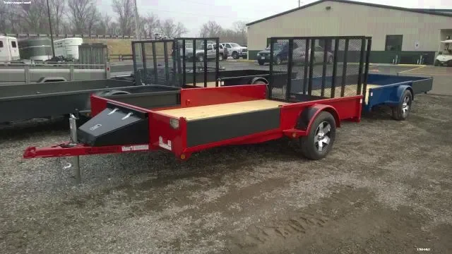 RED 12ft Open ATV TRAILER w/Side Load Ramps