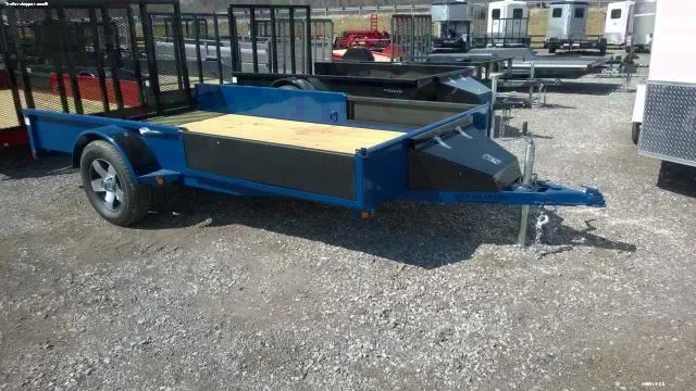 Blue 12ft ATV Trailer w/Side Load