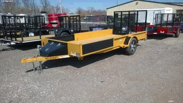 Yellow 14ft Side and Rear Load ATV Trailer