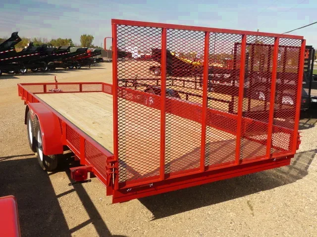Red 20ft ATV/Landscape Trailer w/ Wood Deck