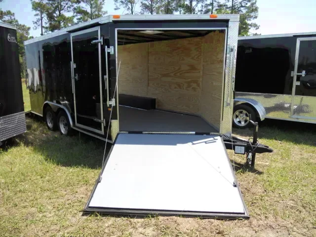 Black 20ft TA V-Nose ATV Trailer w/Ramp in V