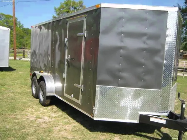 Gray 12ft TA ATV w/ Rear Ramp & Side Door