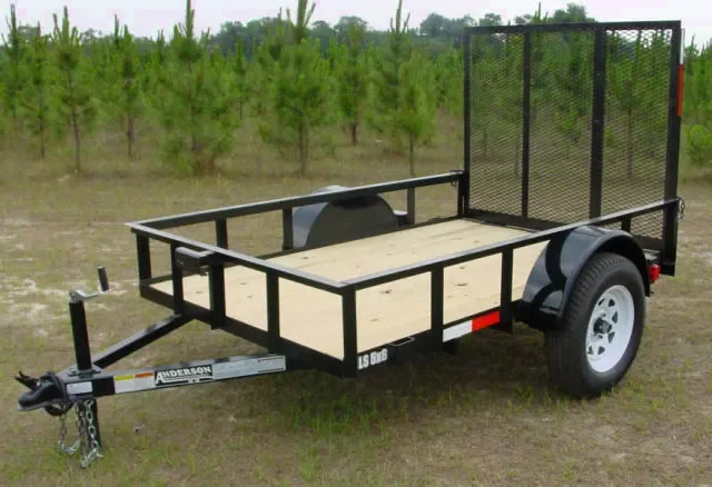 12ft ATV Trailer-Black w/Wood Deck