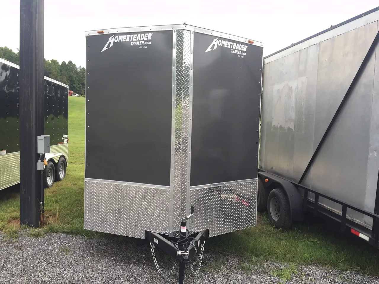 14ft Gray Tandem Axle V-Nose ATV Trailer