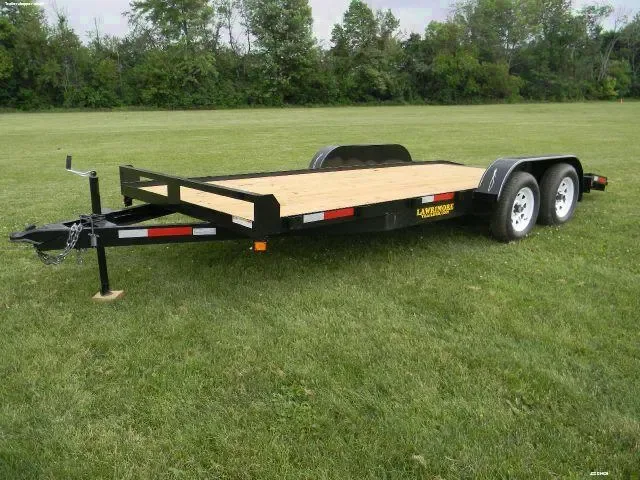 18ft CAR HAULER-4 D RINGS-WOOD DECKING