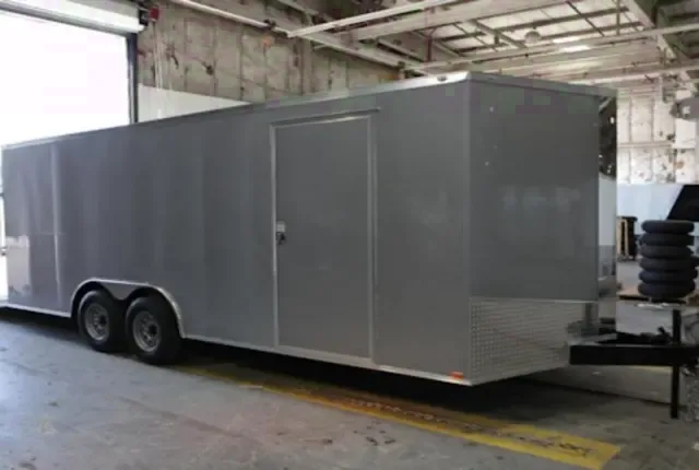 Grey Bumper Pull 22ft V-nose Car/Racing Trailer
