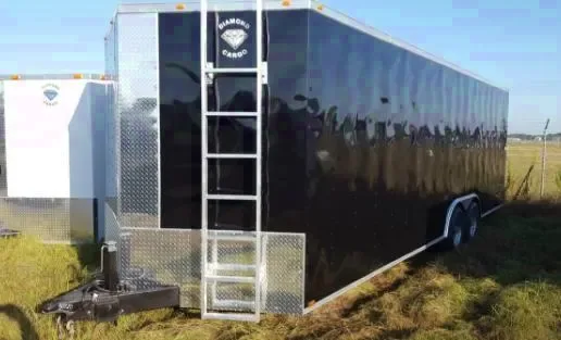 28ft Black V-Nose with Ladder Rack