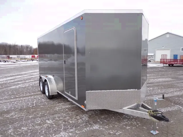 20FT TA CAR HAULER /RAMP-SILVER W/ WRAP AROUND DIAMOND PLATING