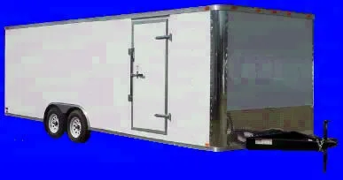 24FT Enclosed Car Hauler - WHITE - FLAT FRONT