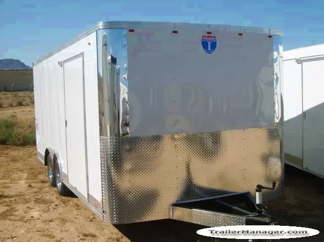 18ft 2-3500lb Axles WHITE With Ramp-White Walls and Ceiling